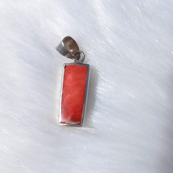 Dije Rectangular naranja (Plata peruana 950)