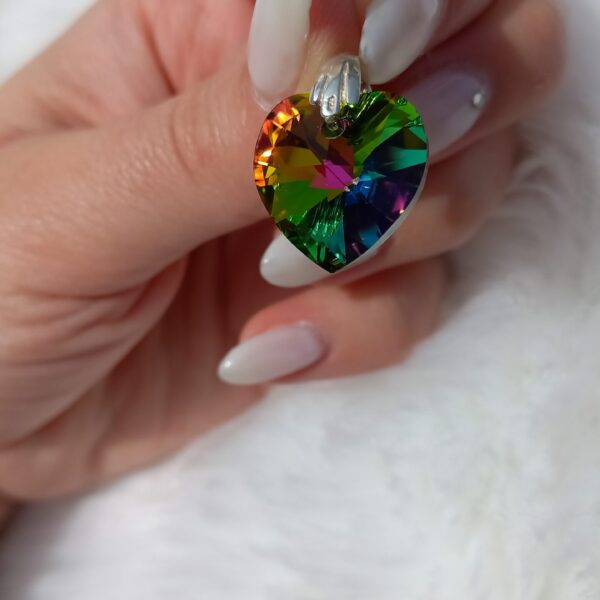 Dije de plata corazon swarovski mediano