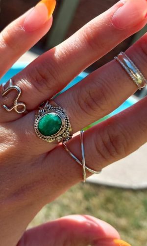 Labrado Piedra verde nº17 (Plata peruana 950)