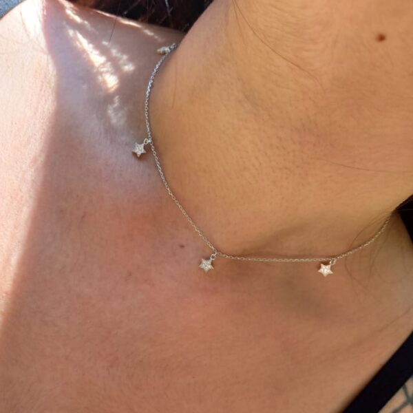 Choker  de plata estrellas micro