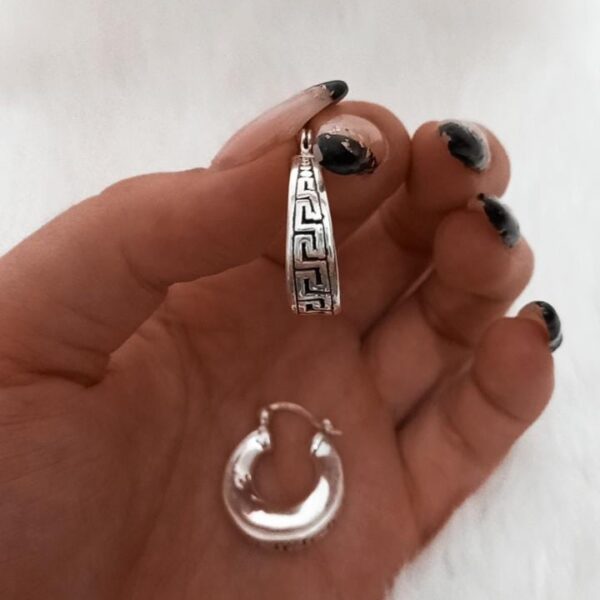 Aros de plata inflada Labrados