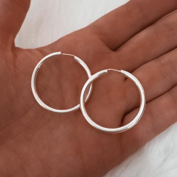 Argollas de plata Cubano N°4 (3 cm)