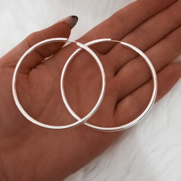 Argollas de plata cubano N°6 (4,5 cm)