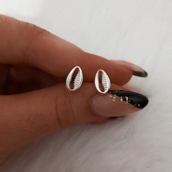 Aros de plata Ostras de mar pasantes