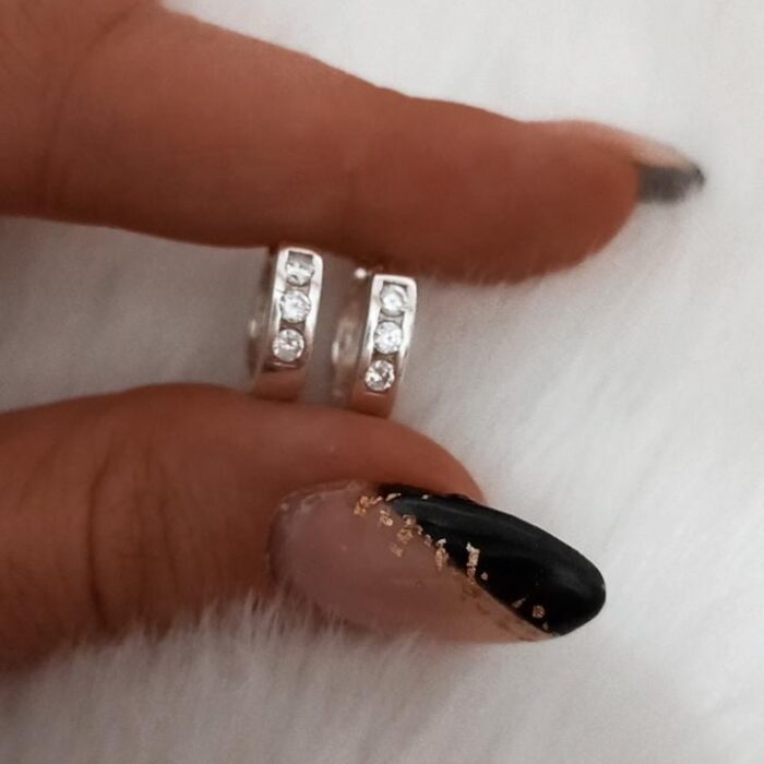 Argollas de plata  triple brillo