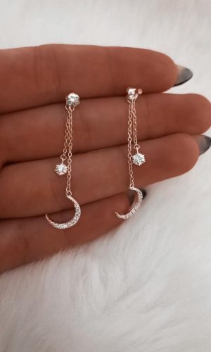 Colgantes Luna con estrella micro