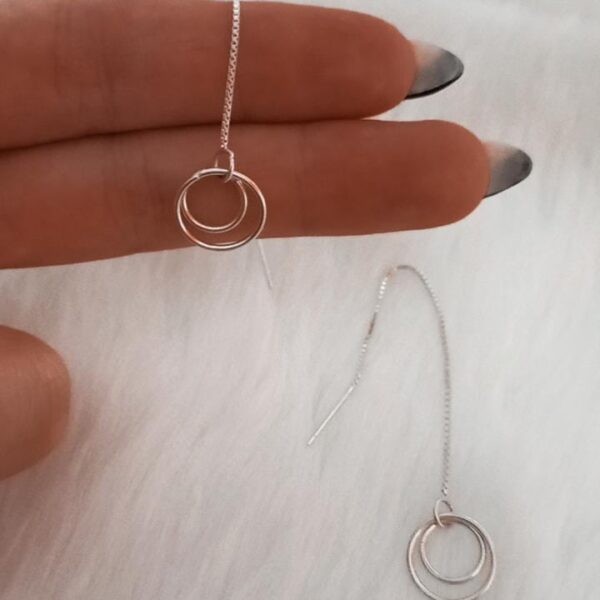 Aros de plata Colgante y/o pasante doble circulo