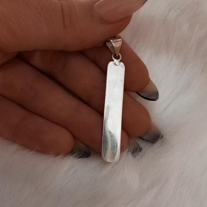 Dije de plata Rectangulo chato