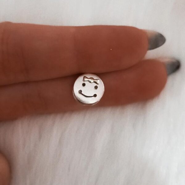 Dije de plata pasante  niña con moño double