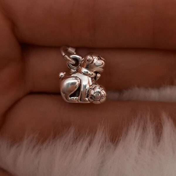Dije de plata inflada Perrito con futbol