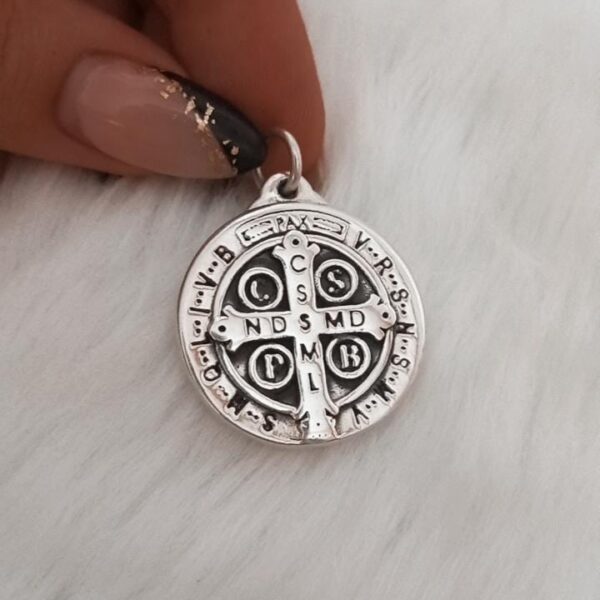 Dije plata San Benito inflado y reversible
