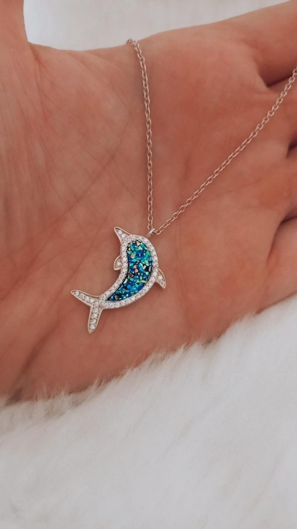 Conjunto Delfin piedras preciosas