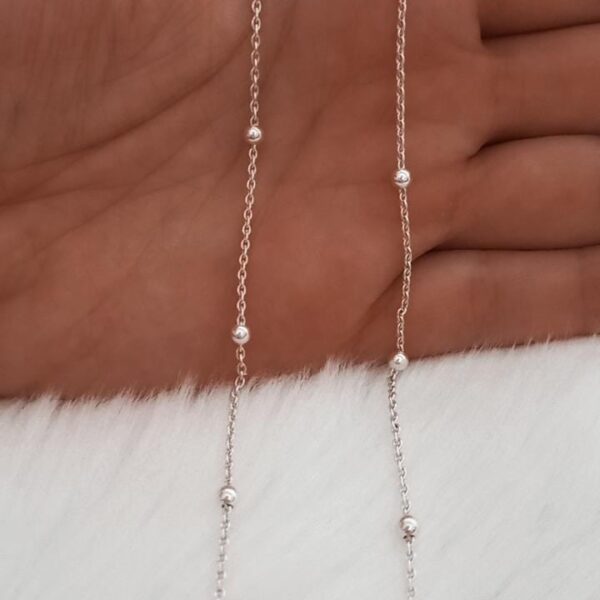 Cadena de plata con bolitas (45 cm)