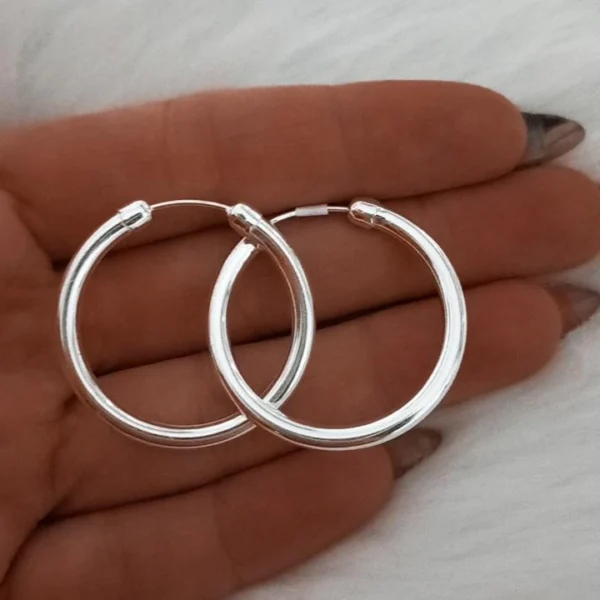 Argollas de plata Cubano capuchon N°4 (3 cm)