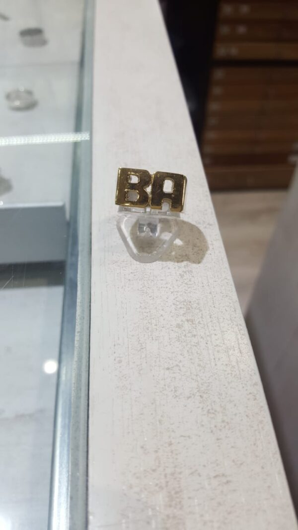 Anillo doble inicial PLATA Y ORO (cuadrado)-A pedido