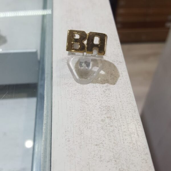 Anillo doble inicial PLATA Y ORO (cuadrado)-A pedido