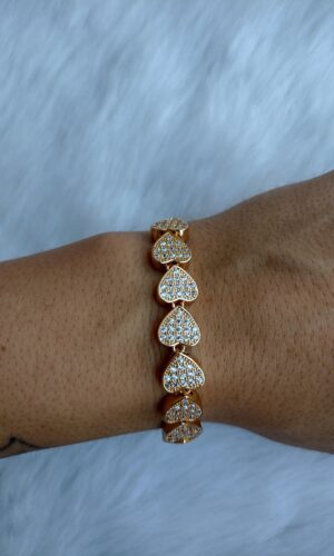 Pulsera exclusive micro cristal corazones (Regulable)