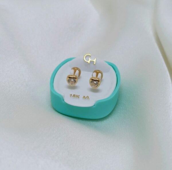 Abridor corazon con cubic blanco (5 mm)