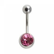 Piercing ombligo rosa claro