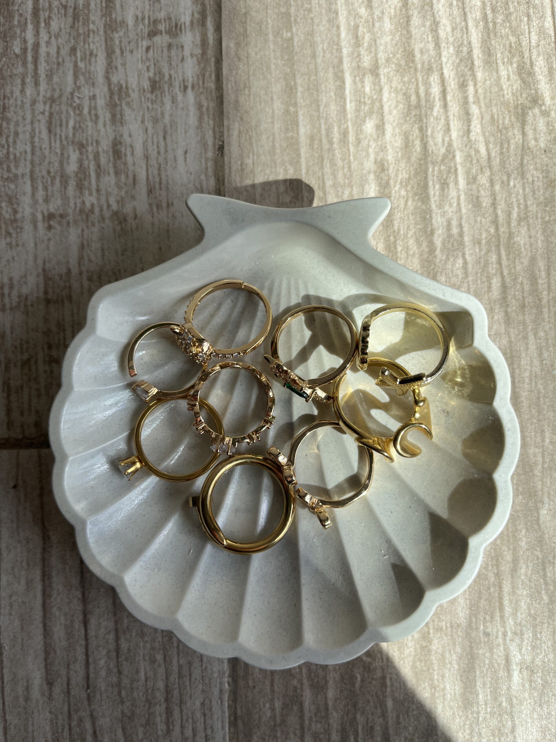 anillos acero dorado
